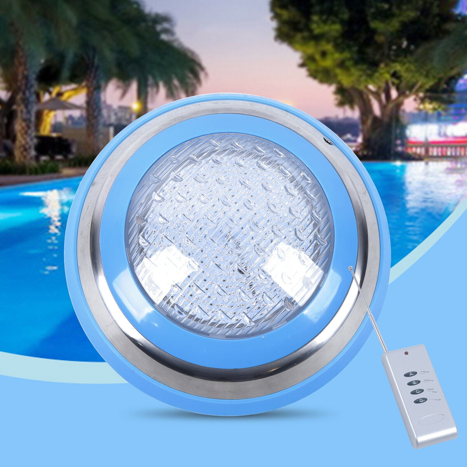 Remote Control RGB LED Swimming Pool Light IP68 Waterproof Spa Underwater Lamp 