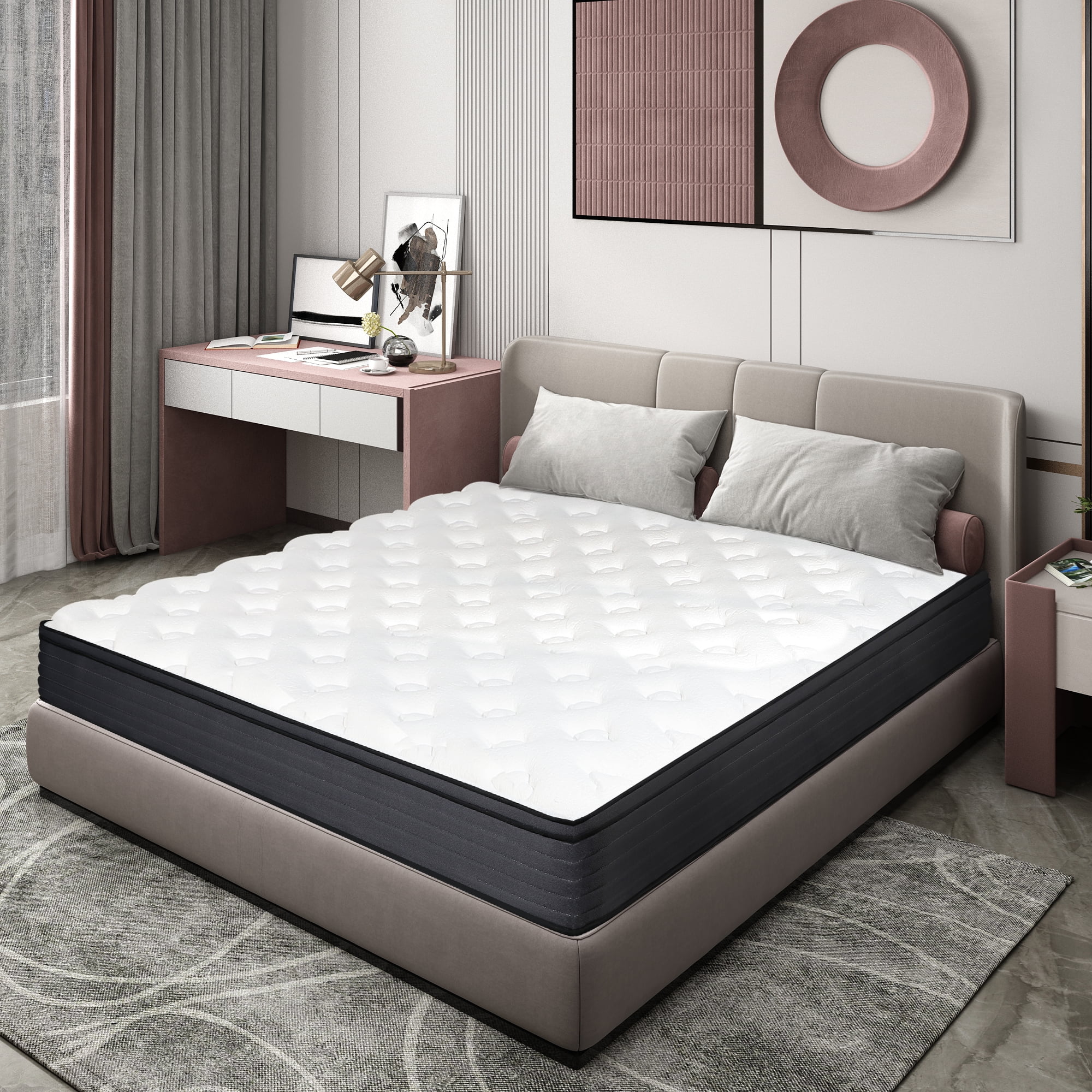 lemontalking 14 inch Twin Mattress,Medium Firm Hybrid Mattresses in a Box