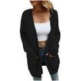 thumbnail image 2 of Qertyioot Cardigans pour Femmes, Haut Décontracté Uni Ample à Manches Courtes Col en V, 2 of 7