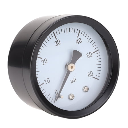 M Buder TS-T50Z-60psi Axial Pressure Gauge, 0-60 PSI / 0-4.1 bar, 1/4 Inch NPT Connection, 2 inches / 50.8 mm High-Visibility Clear Dial Display, Heavy Duty Durable Stainless Iron Oil Pressure Gauge