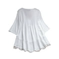 thumbnail image 3 of Niuer Fall Women Plus Size 3/4 Sleeve V Neck Tops Casual Tunic Blouse Loose Shirt Oversized Kaftan Gypsy Shirt Tops Thin Pullover Tops Size S-5XL, 3 of 4
