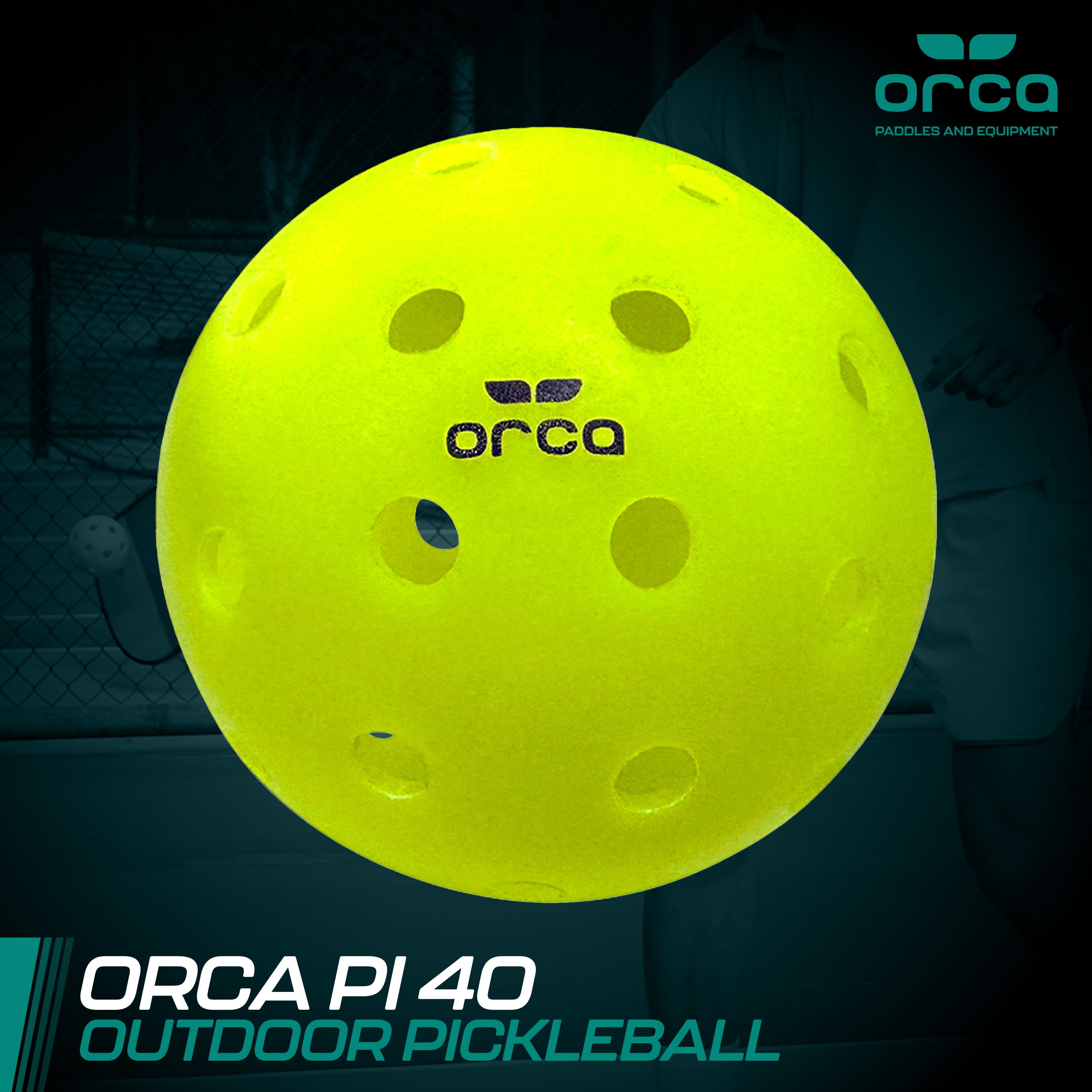 Pickleballs Pi 40 Outdoor 6 Pk, USAPA Approved, Official Size with 1-Year No-Crack Warranty, by Orca