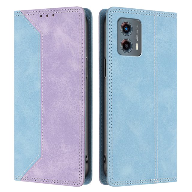Funda FOXDOCK para Motorola Moto G 5G 2023 de Cuero Premium Bicolor con Ranuras RFID, Carcasa Tipo Billetera Antigolpes y Soporte Plegable