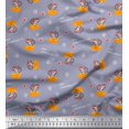 thumbnail image 1 of Soimoi Grey Cotton Duck Fabric Cheese Slice & Rats Kids Printed Fabric 1 Yard 56 Inch Wide, 1 of 3