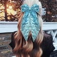 thumbnail image 5 of Sequin Bow Hair Ribbon Clips for Women - Glittering Bows - Disco Sparkling Hair Bow Clips - Headwear for Party Ball - Bow Hair Accessories, 5 of 6