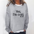 thumbnail image 2 of Sudadera de gran tamaño con estampado de letras y texto divertido para mujer, cuello redondo, manga larga, suelta, blusa individual Fridja hkj2128, 2 of 5