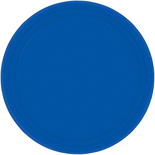 Amscan Round Bright Royal Blue Paper Plates, 20 Ct. | Party Tableware ...