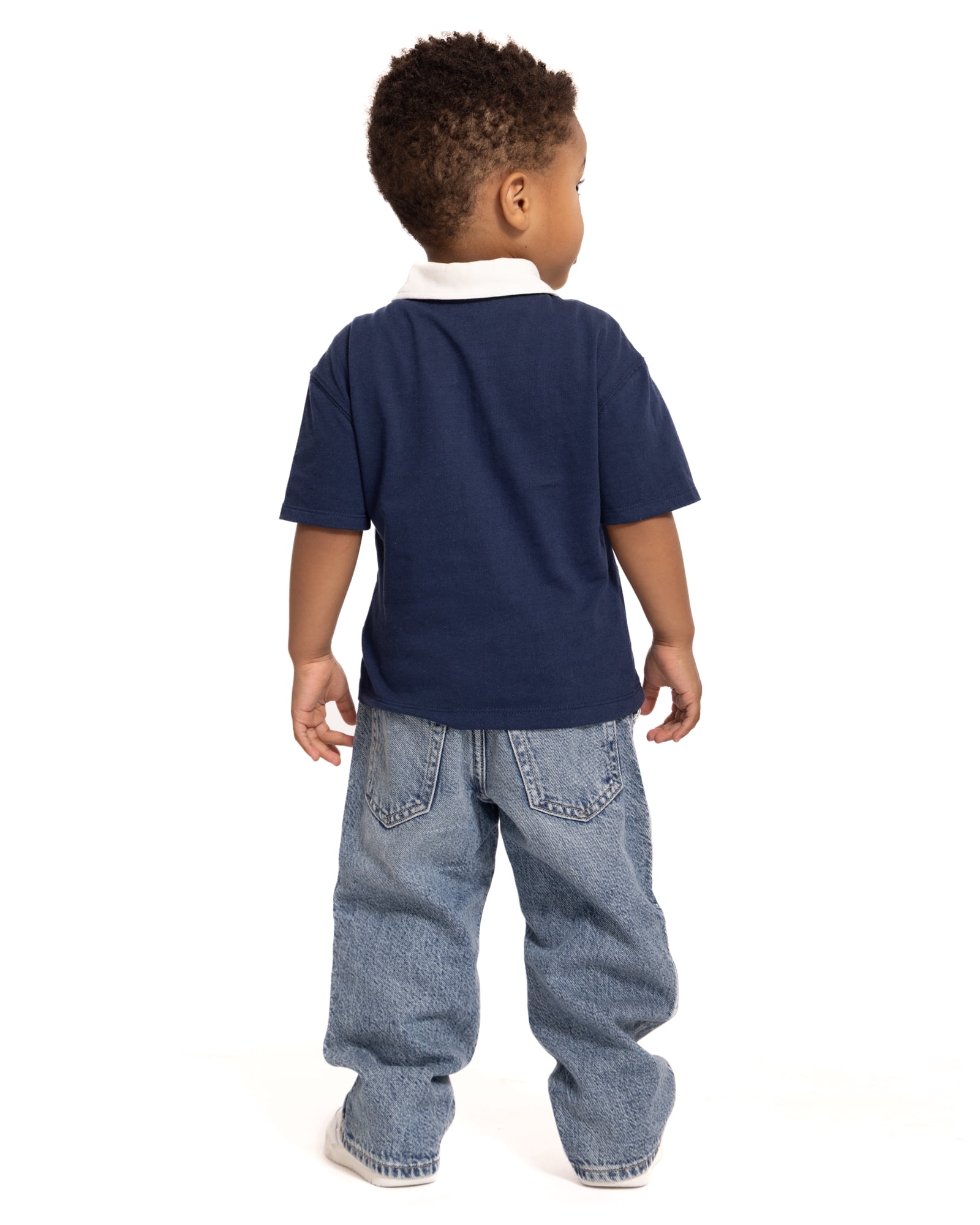 Wonder Nation Toddler Boys Rugby Polo Shirt with Short Sleeves, Sizes 12M-5T