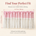 thumbnail image 2 of Plaid Lace Cafe Curtain, Light Filtering Rod Pocket Tier Curtain with Plaid, Small Window Treatment for Privacy, for Farmhouse Kitchen, Laundry Area and Small, Pink, 9.84 x 8.66 x 1.18 in, 1 Piece, 2 of 10