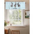 thumbnail image 2 of Blue Easter Curtain Valances for Windows, Spring Rabbit Plaid Flowers Animal Floral Kitchen Valance Window Treatment, Light Filtering Block Curtains for Bathroom/Bedroom/Living Room 42'' x 18'', 2 of 9