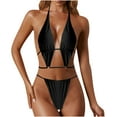 thumbnail image 2 of Tponi Athletic Swimsuits For Women Two-Piece Sets Elastic Black Clearance Underwear Bikini L, 2 of 5
