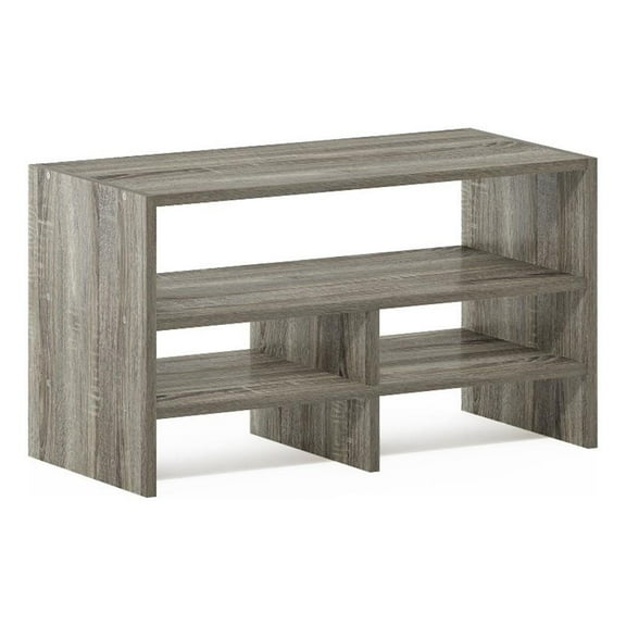 Pemberly Row Desk Top Organizing Shelf Bookcase in French Oak