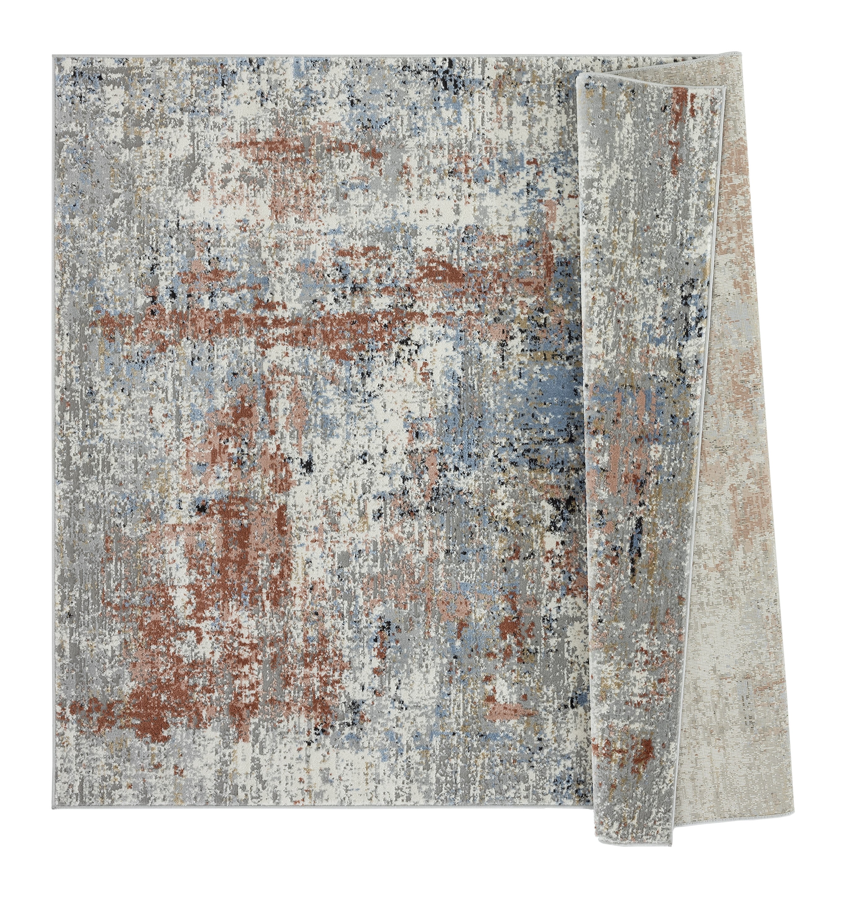 United Weavers Hyperion Calypso Transitional Abstract Round Area Rug, Crimson, 7'10" x 7'10"
