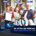 thumbnail image 3 of 1080P 2K Full HD Webcam AF  Camera Built in Adjustable Light Auto Focus Microphone USB Computer Camera Plug and Play for PC Desktop Laptop Video Calling Conferencing Live Streaming Record, 3 of 7