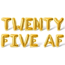Letter Balloons - TWENTY FIVE AF 16" Inch Alphabet Letters Foil Mylar Balloon 25th Birthday Party Banner (Gold)
