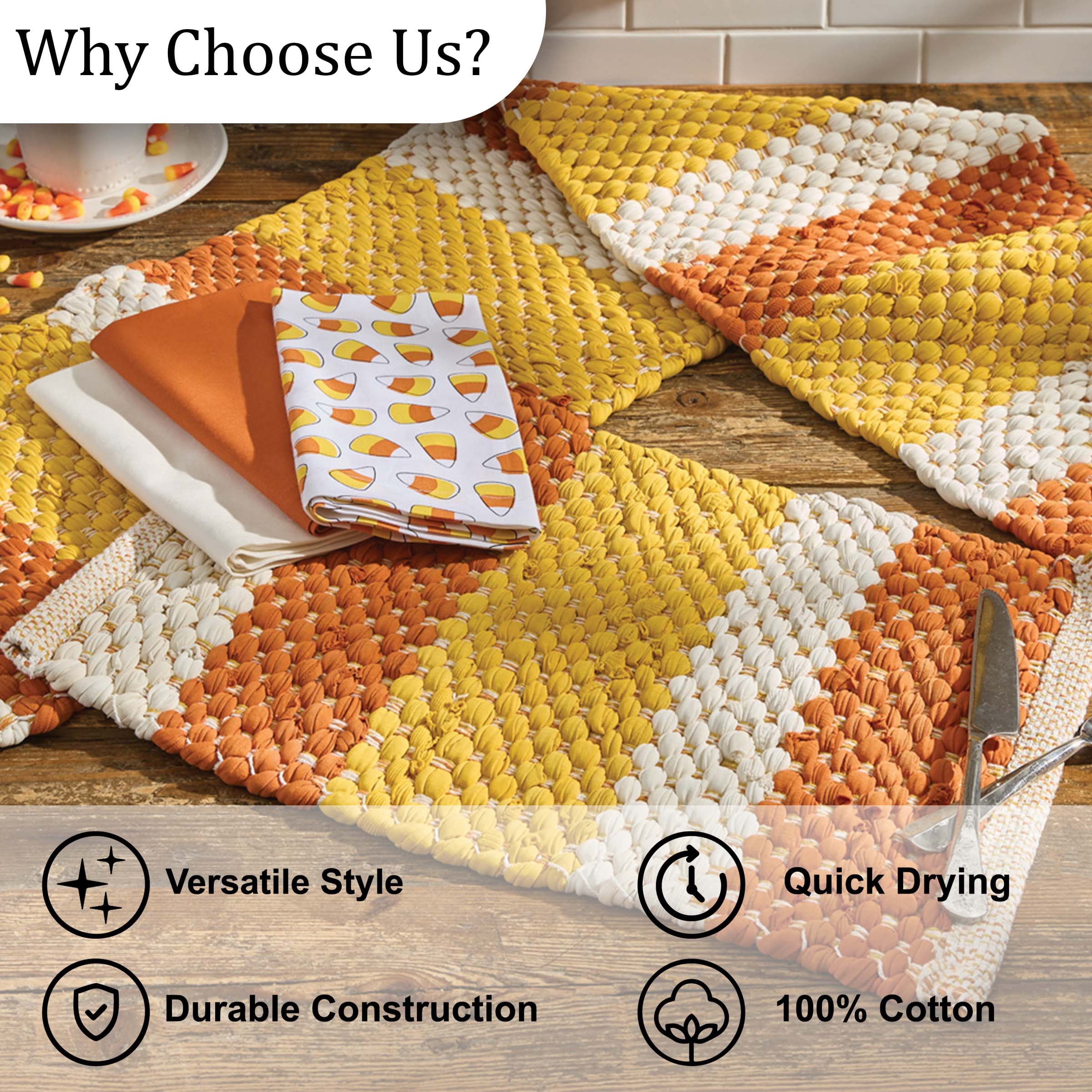 Split P Candy Corn Chindi Placemat Set of 4