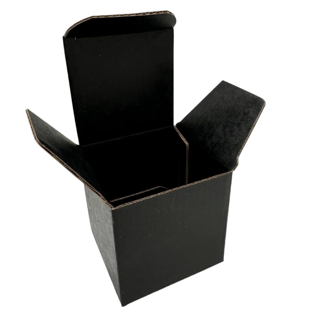 All Black Reverse Tuck Corrugated Boxes 3¾ x 1½ x 3¾