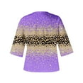 thumbnail image 3 of 3/4 Length Sleeve Blouses for Women 2023 Casual Summer O-Neck Solid Color Cute Tops,Womens Tops Dressy Casual Fall Loose Fit Pullover, 3 of 4
