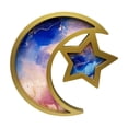 thumbnail image 4 of Bandeja decorativa para servir Ramadán, bandeja de comida de madera, regalo versátil, bandeja de luna y estrella. Oro rosa azul, 4 of 9