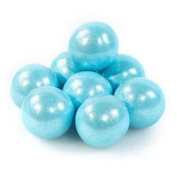 Naturejam Light Powder Blue Gumballs Shimmer Pearl Blue Bubble Gum 2 Pounds 1 inch Gumballs