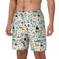 thumbnail image 2 of Balery Cartoon Dinosaur Mens Swim Trunks Swim Shorts for Men Quick Dry Inseam Beach Shorts with Compression Liner Pocket-Small, 2 of 9