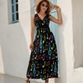 thumbnail image 5 of Colorful Music Symbols Dress Fashion Boho Beach Long Dresses Female Party Printed Maxi Dress, 5 of 9