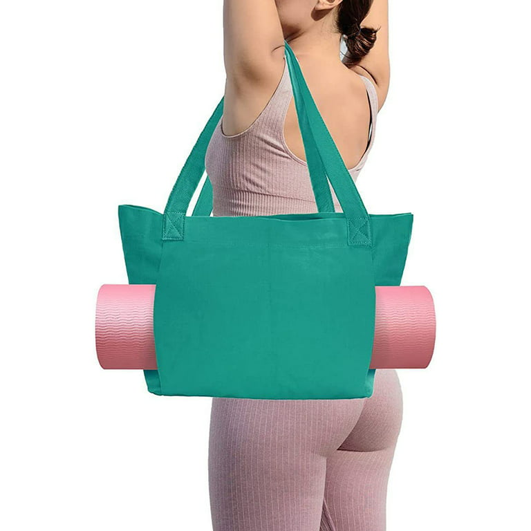 Yoga Pilates Mat Bag Portable Large Capacity Canvas Handbag for Workout