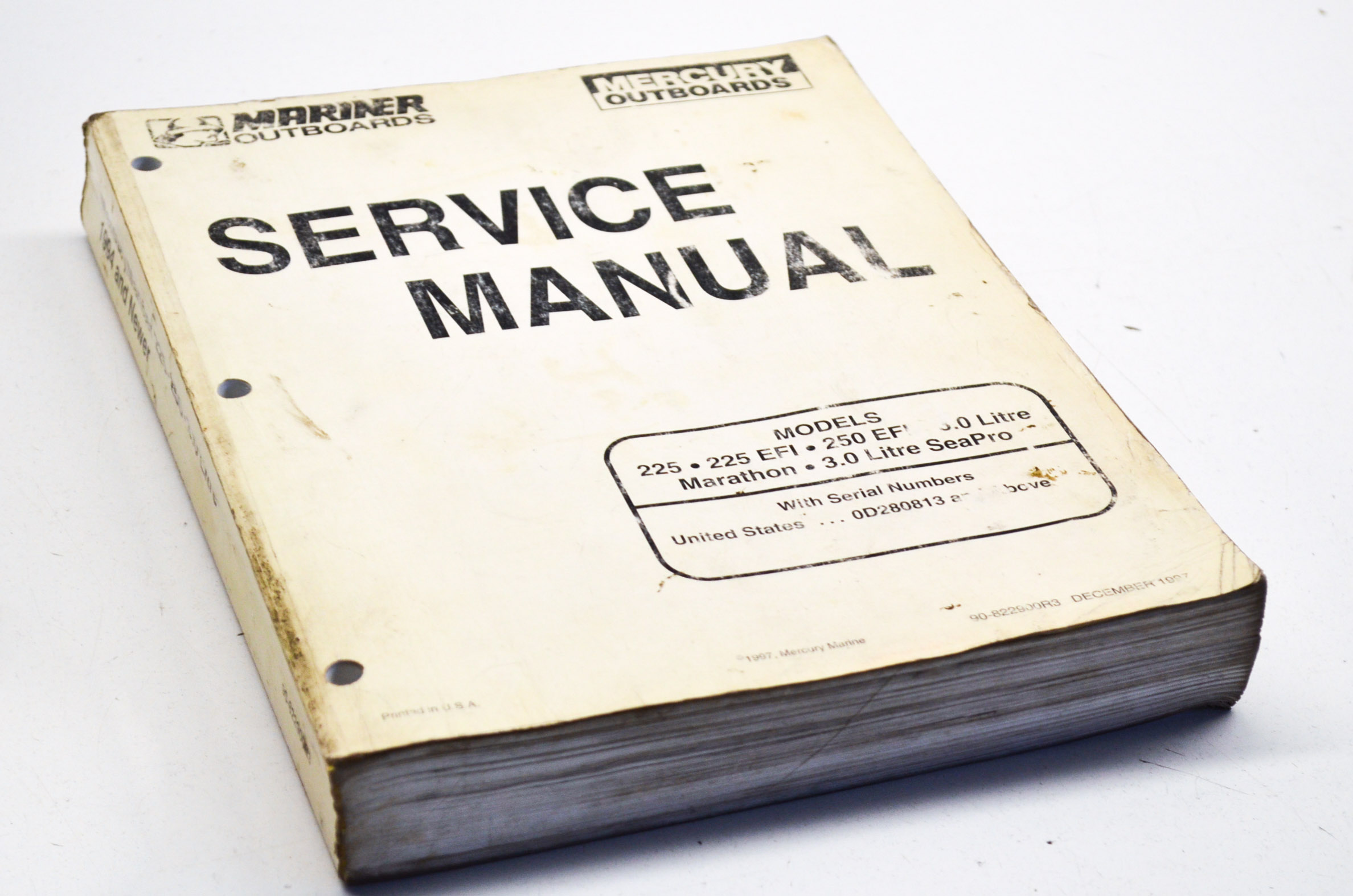 Mercury 90-822900R3 1994 and Newer Service Manual 225/250 3.0 Litre QTY 1