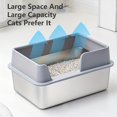 thumbnail image 3 of KEMORELA Extra Large Stainless Steel Cat Litter Box with Lid – Non-Stick, Leakproof, High-Sided Enclosure, Easy-Clean & Durable Design for Indoor Cats, Spacious Pet Waste Management Solution, 3 of 4