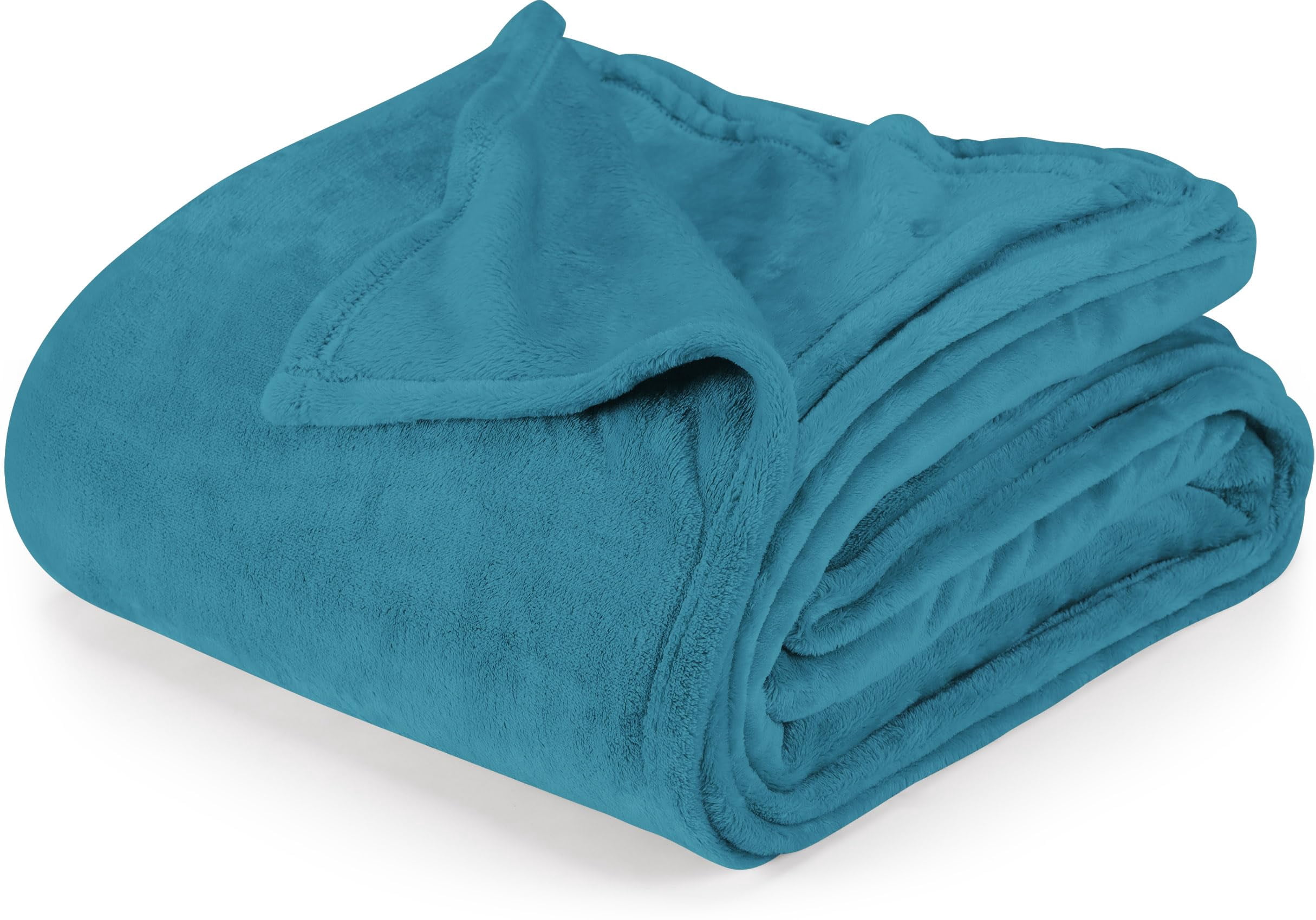 Utopia Bedding Turquoise Fleece Blanket King Size Lightweight Fuzzy Soft Anti-Static Microfiber Bed Blanket (90X102 Inch)