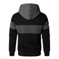 thumbnail image 2 of New men's hooded sweatshirt, men's hoodie, with contrasting color design and thick padding, easily enhances casual fashion sense, large sizes available, machine washable, 2 of 3