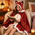 thumbnail image 3 of Womens Halloween Graphic Hoodies Halloween Cosplay Bat Cape Soft Wearable Blanket Hoodie for Women, 3 of 5