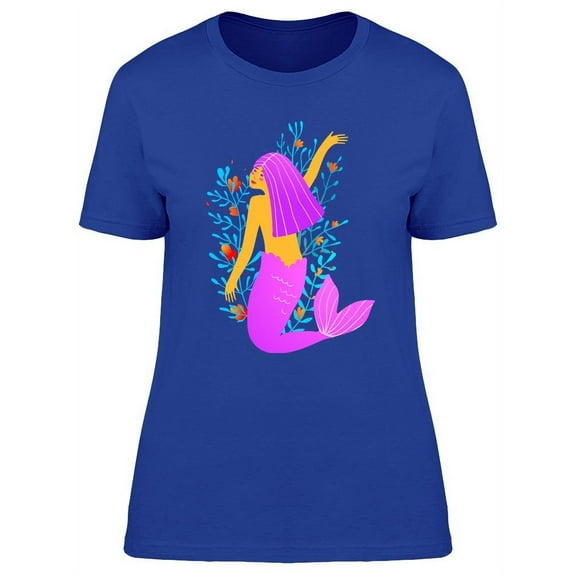 Purple Cartoon Mermaid T-Shirt Women -Image by Shutterstock, Female x-Large