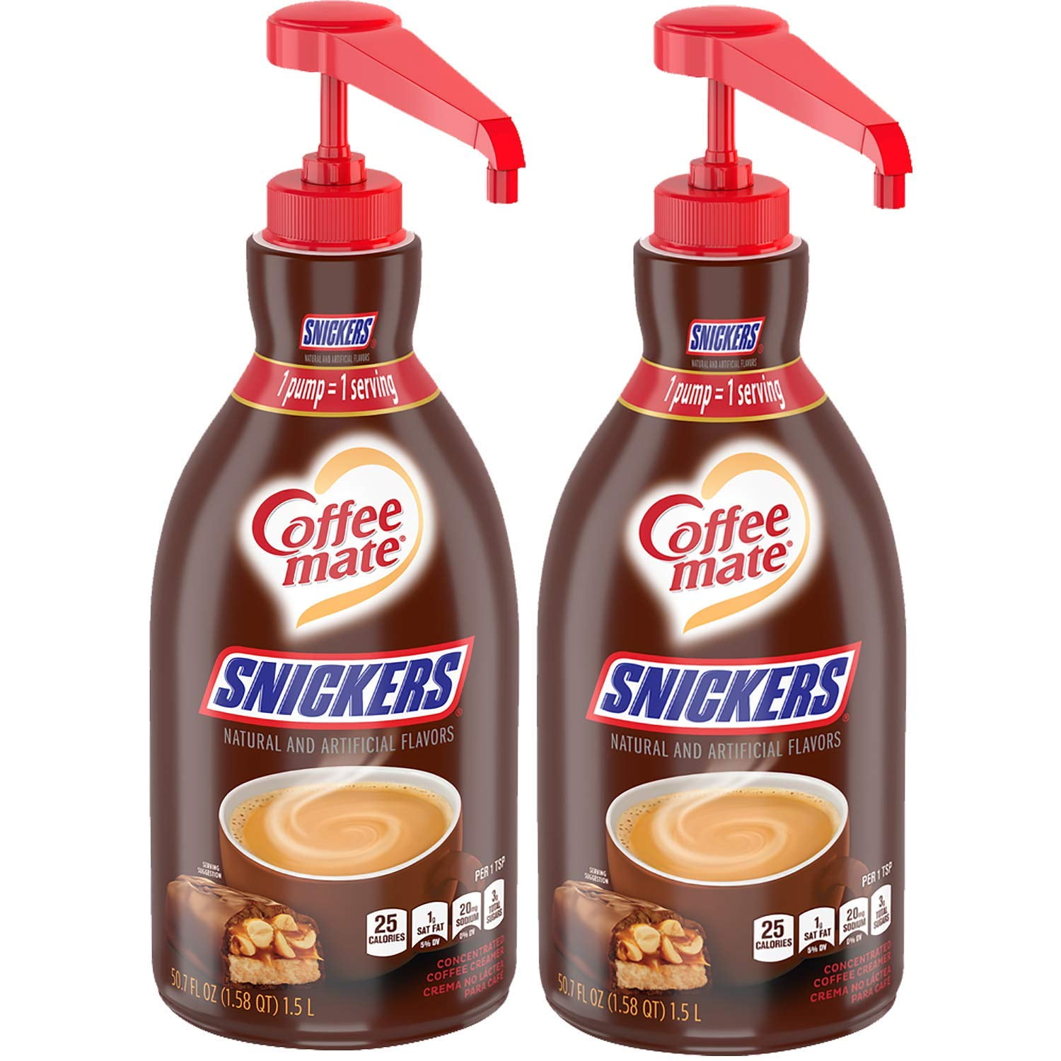 Nestle Coffee Mate Coffee Creamer Snickers Concentrated Liquid Pump