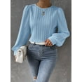 thumbnail image 4 of Women'S Long Sleeve Scoop Neck Pleated Front Fitted Blouse Tops XXL, 4 of 9