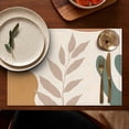 thumbnail image 5 of Brown Boho Plant Pattern Summer Placemats Table Placemats Set Of 4-Linen Kitchen Washable Placemats Table Mats 11.8"x17.7"Non-Slip Heat Resistant, 5 of 6