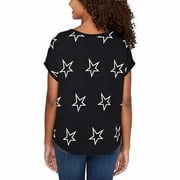 Buffalo David Bitton Women's Ultra Soft Relaxed Fit Stars Print T-Shirt Top