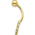 thumbnail image 2 of 10k W/Cz Heart Belly Dangle (26x10) 10k Yellow Gold, 2 of 3