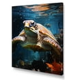 thumbnail image 2 of Designart "Mystical Marine Turtle Journey I" Animals Turtle Wall Art Prints, 2 of 7