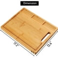 thumbnail image 2 of HHXRISE Organic Bamboo Cutting Board for Kitchen, With 3 Built-in Compartments and Juice Grooves, Chopping Board for Meats Bread Fruits, BPA Free(17.2x13.4"), 2 of 8