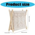 thumbnail image 3 of Stylish Decorative Magazine Rack Portable Macrames Desktop Storage Rack with Wood Frame for Books Magazines and More, 3 of 5