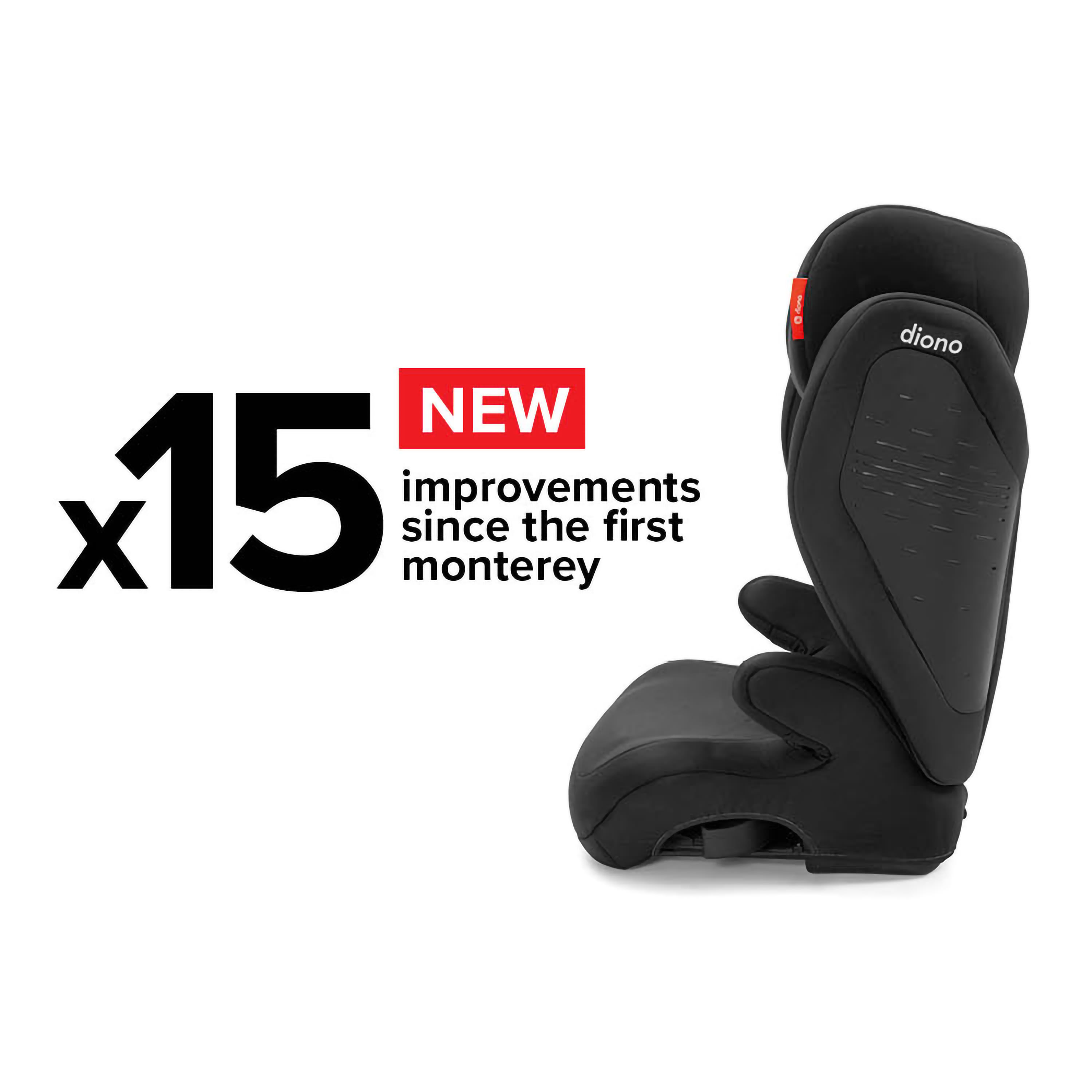 Diono Monterey 4DXT Latch 2-in-1 Expandable Booster Car Seat, Black 