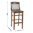 thumbnail image 5 of BizChair School House Back Walnut Wood Restaurant Barstool, 5 of 11