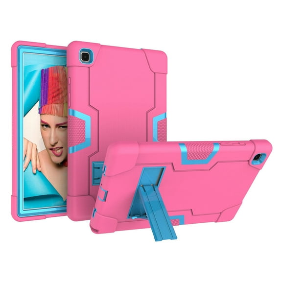 Dteck Shockproof Case for Samsung Galaxy Tab A7 10.4 inch 2020 Models SM-T500/T505/T507, Heavy Duty Hybrid Rugged High Impact Full Body Protective Case with Kick Stand, Rose Blue