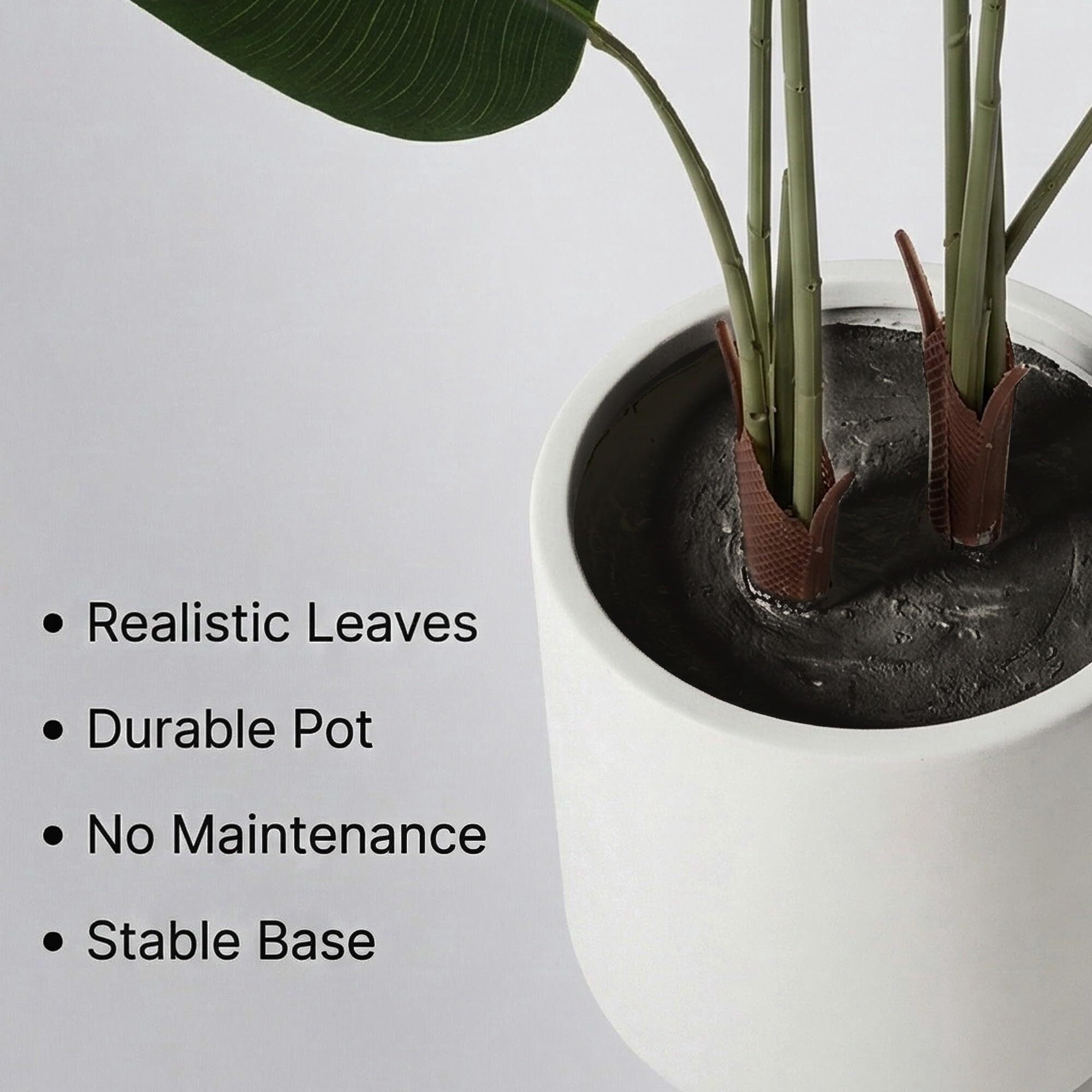Easy4Home 2 Pack 3.3FT Artificial Plant Fake Tropical Palm Tree Potted Indoor Faux Floor Plant for Home Office Decor, White Pot