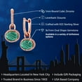 thumbnail image 2 of Gem Stone King 5.84 Ct Oval Green Malachite 18K Rose Gold Plated Silver Earrings, 2 of 6