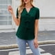 thumbnail image 4 of Tops de Color Sólido para Mujeres Manga Corta V-Cuello Correa Suéter Casual Top 95% Poliéster 5% Spandex, Nueva Blusa de Moda para el Uso Diario, 4 of 8