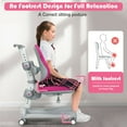thumbnail image 6 of Gymax Adjustable Kids Study Desk Drafting Table Chair Set w/ Bookshelf Pink, 6 of 10