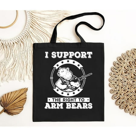 vintage NEW LIMITED Vintage I Support The Right To Arm Bears Tote Bag-TH22566