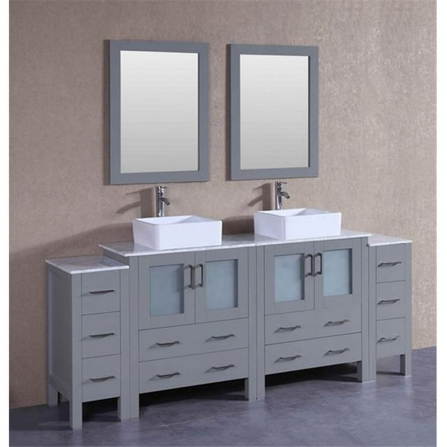 Mercury Import Group AGR230CBECM2S 84 in. Bosconi Double Vanity Set - Gray